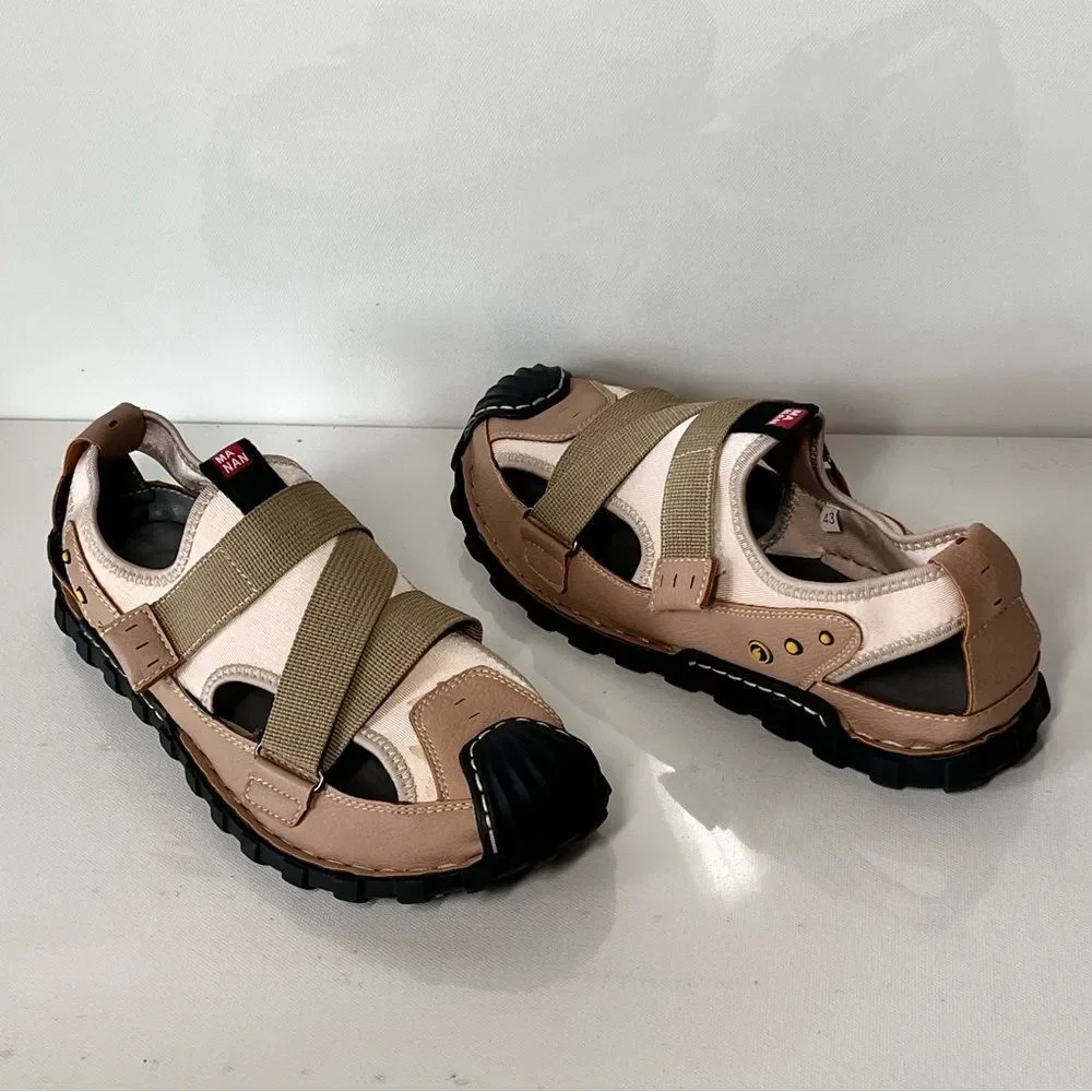 Dacomfy Mens Closed Toe Leather Sandals